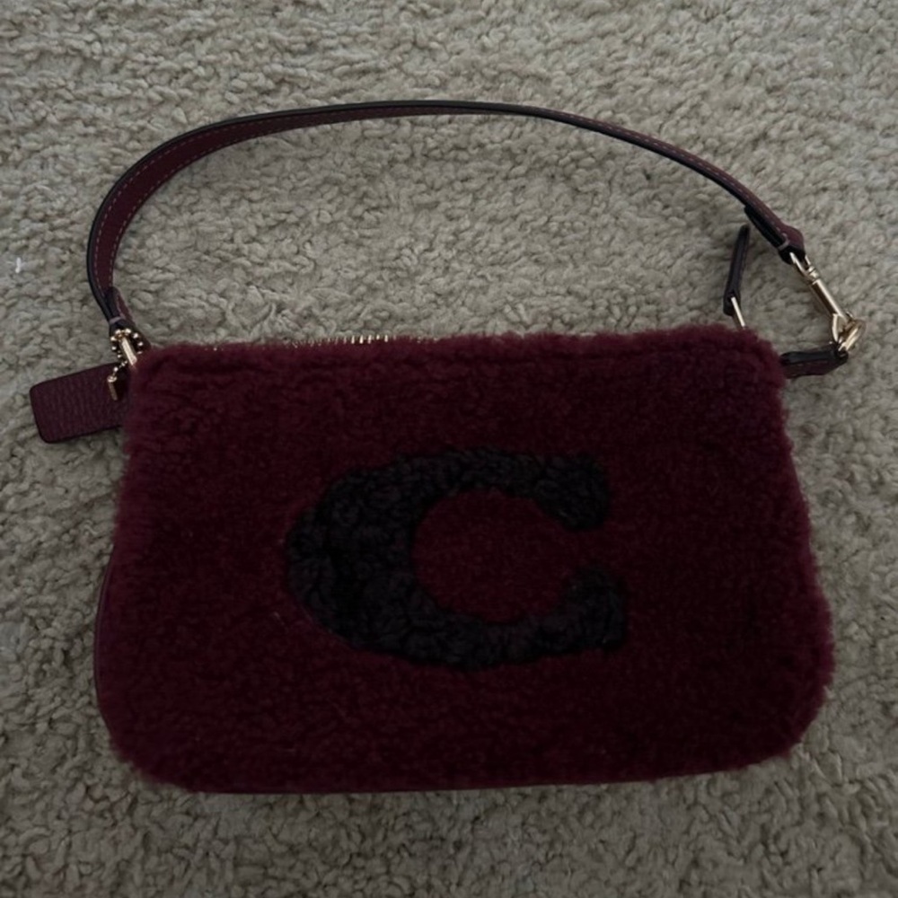 Shearling coach mini bag